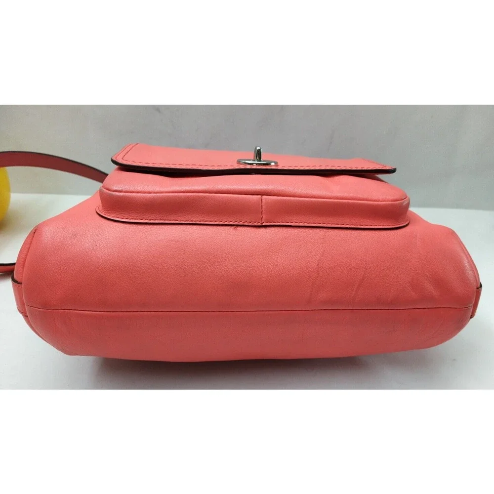 Coach Courtenay Coral Pink Leather Turnlock Pocket Tassel Hobo Shoulder Bag